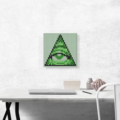 ARTCANVAS Emoticon Laughing Crying Smiley Face Jewel Pixel Canvas Art 2024 Print